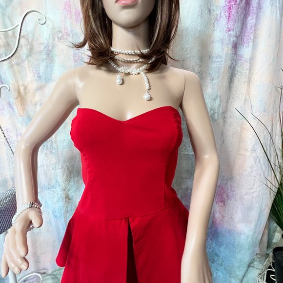 📌ASOS Strapless Bandeau Mini Dress with Peplum - Very Stretchy - Picture 3 of 15